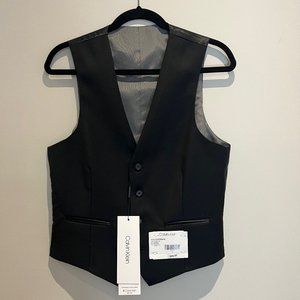 Calvin Klein Black Vest Suit Separates; size Small
